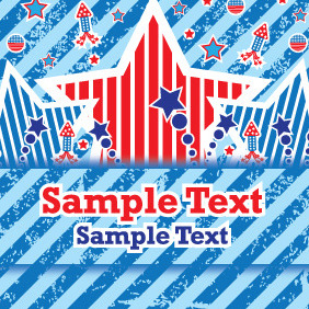 Fourth Of July Celebration Vector Card - vector gratuit #204873